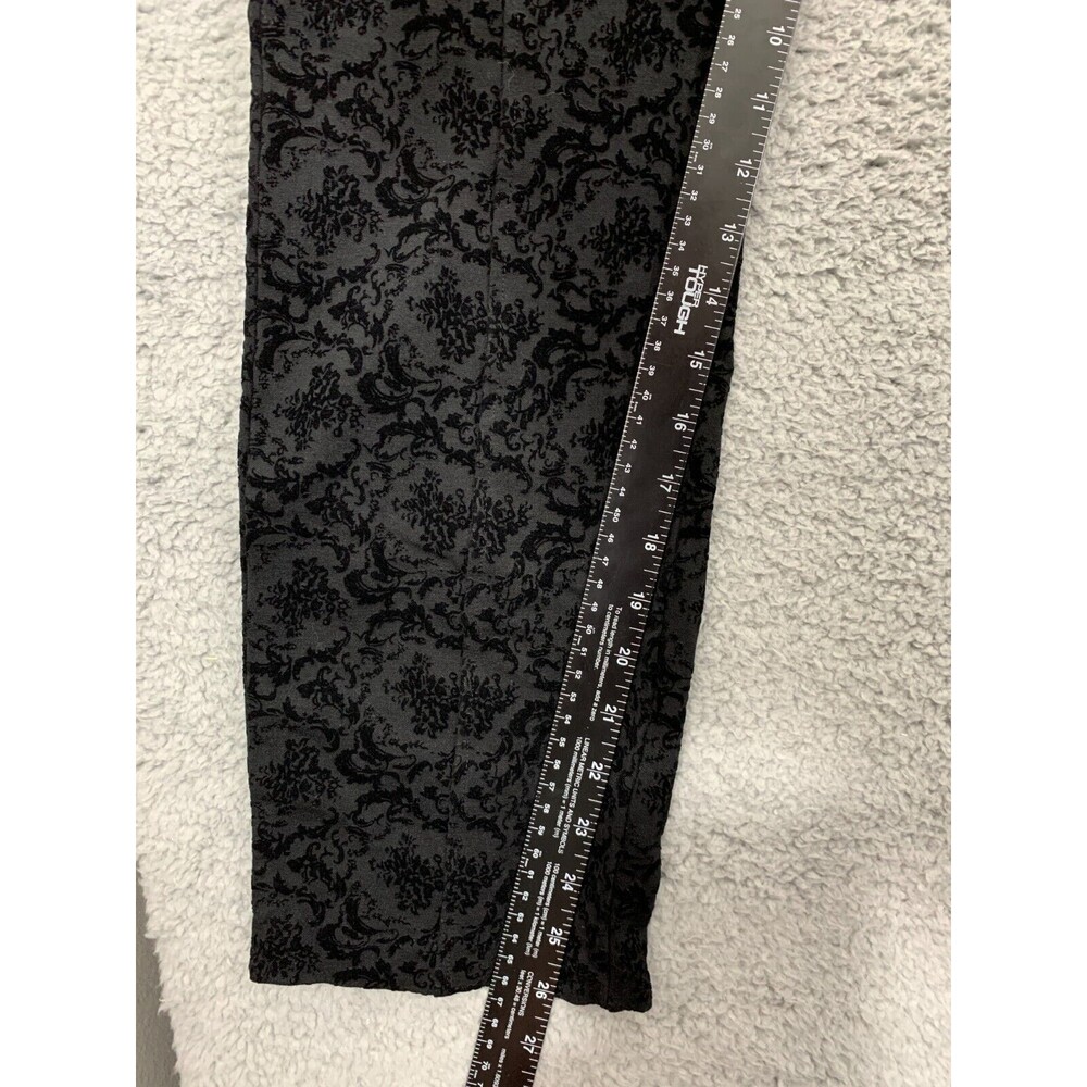 ONE5ONE XL Pull-on Elastic Waist Floral Black Legging Pants Velour CorpCore - Picture 7 of 9